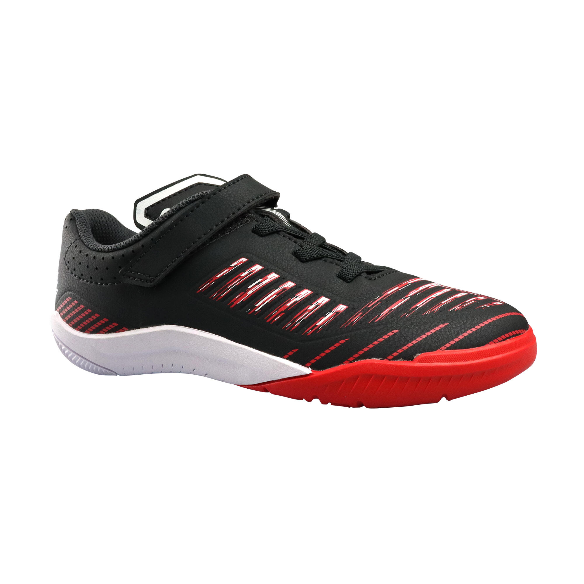Kipsta Kids' Futsal Shoes Ginka 500 - Black/red