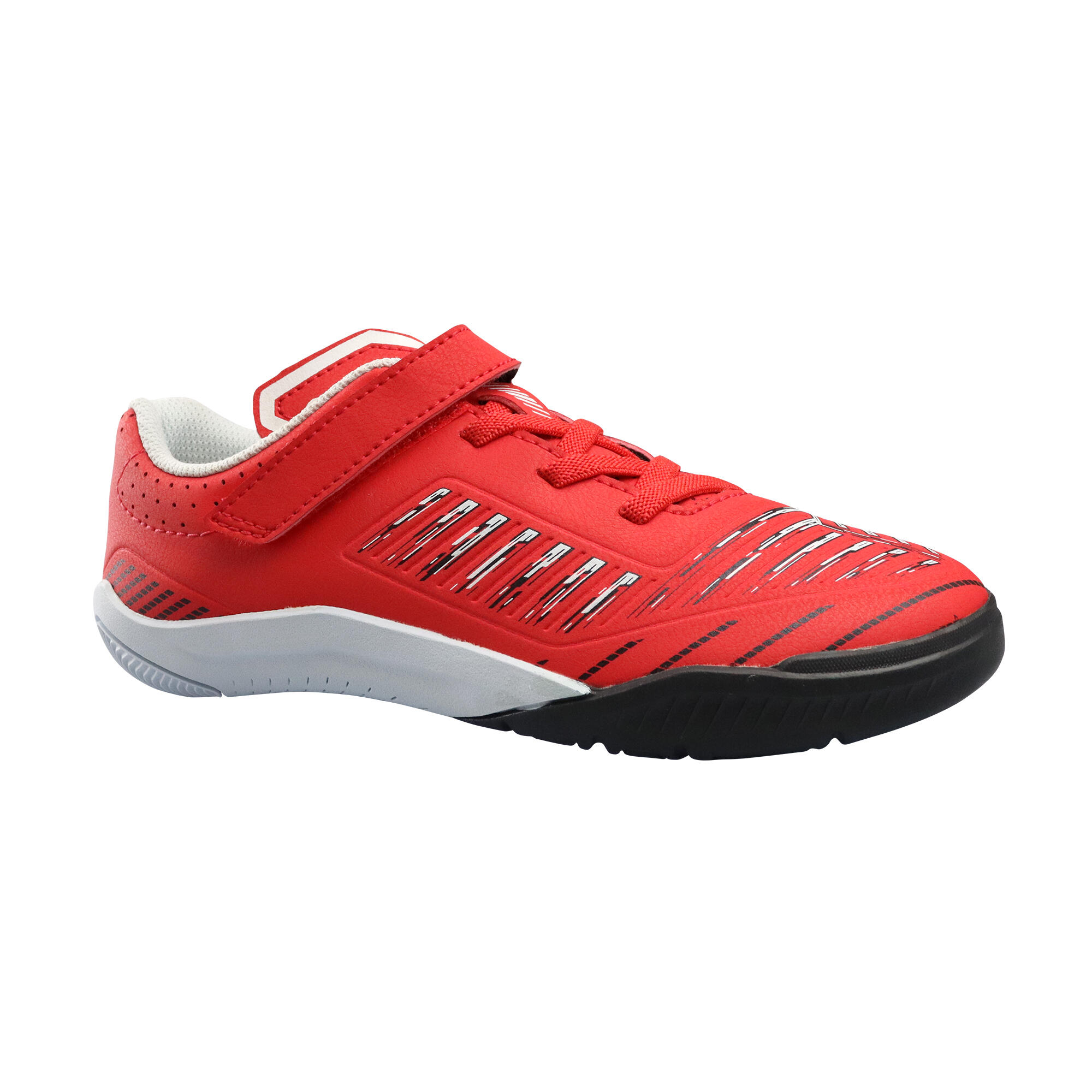 Kids'  Indoor Soccer Shoes - Ginka 500 Red/Black - KIPSTA
