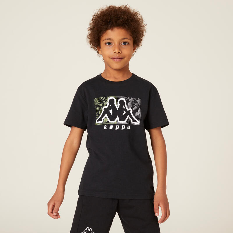 Tee shirt noir coton garçon Kappa