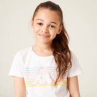 Tee shirt kappa blanc coton fille
