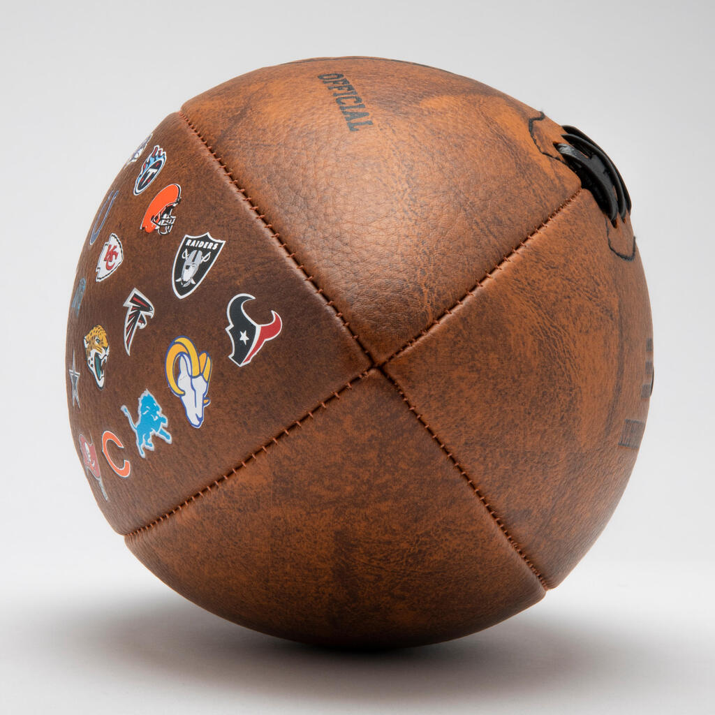 Suaugusiųjų amerikietiškojo futbolo kamuolys „Super Bowl NFL 32 Teams Official“, rudas