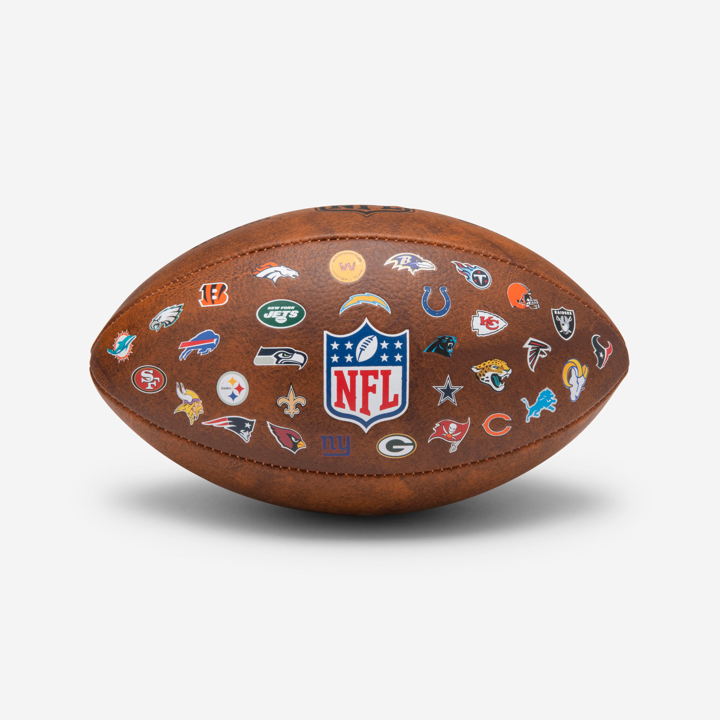 Decathlon | Pallone football americano Super Bowl NFL 32 TEAMS ufficiale marrone |  Wilson