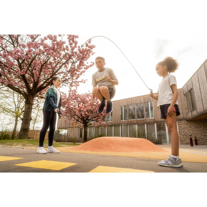 T-shirt voor kinderen 500 ademend katoen lichtgrijs