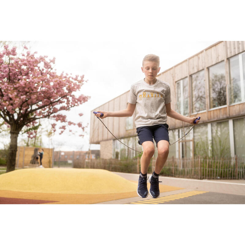 T-shirt voor kinderen 500 ademend katoen lichtgrijs