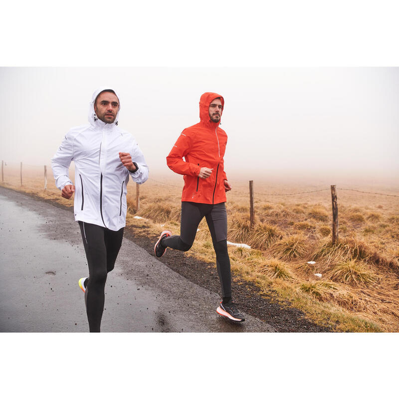 VESTE RUNNING HOMME IMPERMEABLE COUPE-VENT - KIPRUN RAIN+ ROUGE