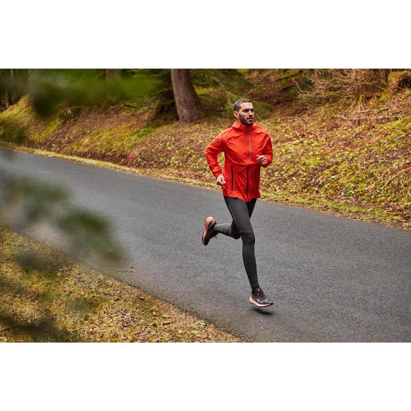 CASACO IMPERMEÁVEL CORTA-VENTO DE CORRIDA HOMEM KIPRUN RAIN+ VERMELHO