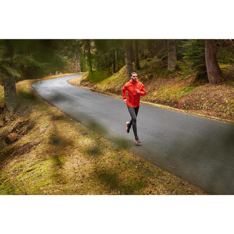 VESTE RUNNING HOMME IMPERMEABLE COUPE-VENT - KIPRUN RAIN+ ROUGE