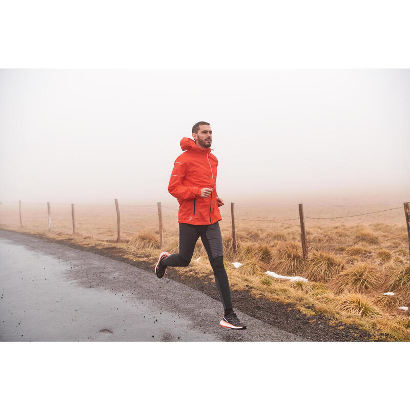 Pánská běžecká bunda nepromokavá větruodolná Kiprun Rain+ červená 