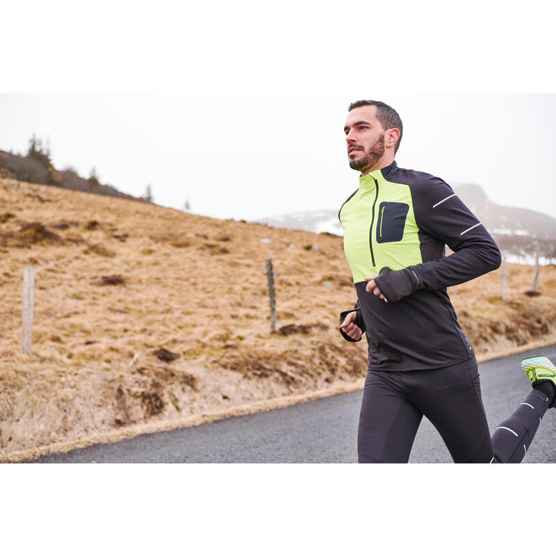 CALÇAS JUSTAS DE CORRIDA KIPRUN DRY HOMEM PRETO