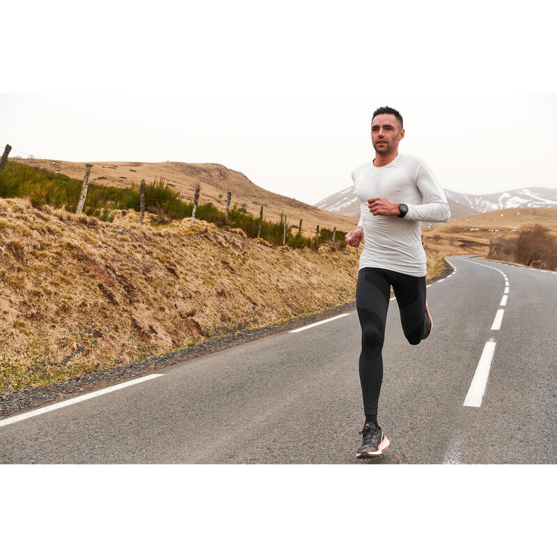 Camiseta térmica running transpirable Hombre Kiprun skincare blanco