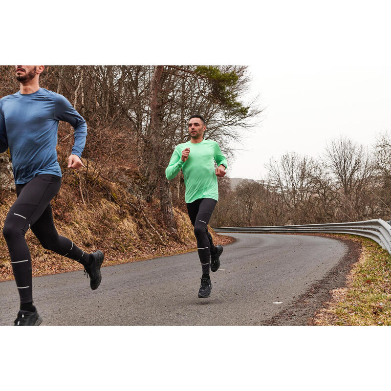 CALÇAS JUSTAS DE CORRIDA KIPRUN DRY HOMEM PRETO