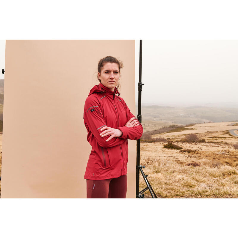 COLLANT RUNNING CHAUD FEMME- KIPRUN WARM BORDEAUX