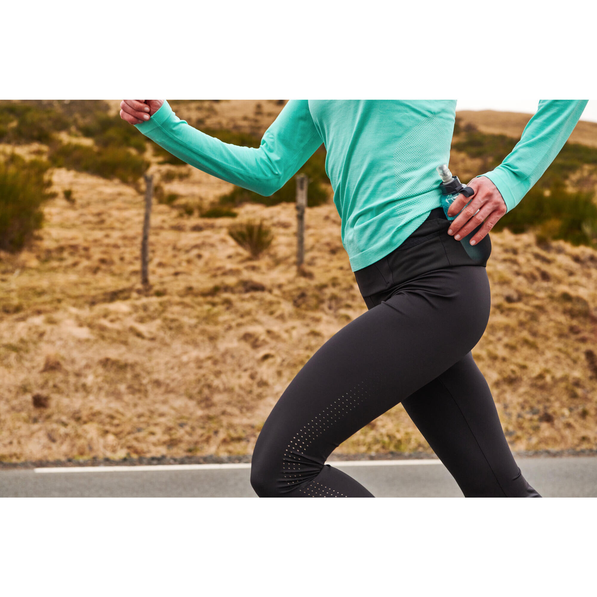 Leggings da corsa e da trail per donna - KIPRUN Run 900 Nero chiaro