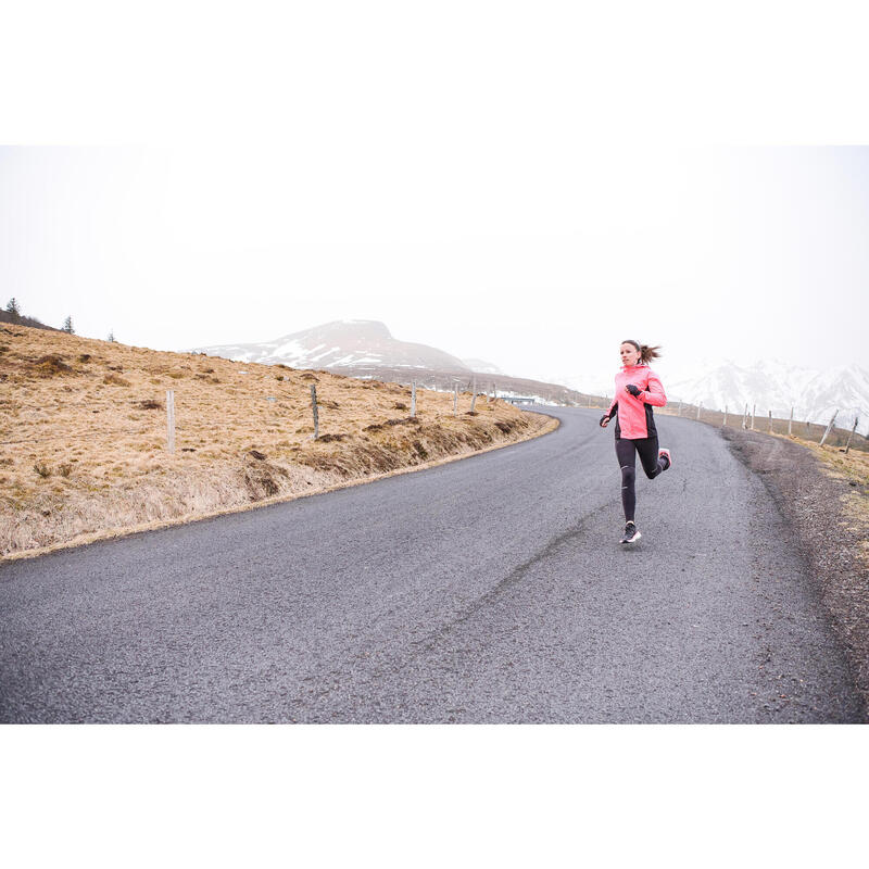 COLLANT RUNNING CHAUD ET DEPERLANT FEMME - KIPRUN WARM RAIN NOIR