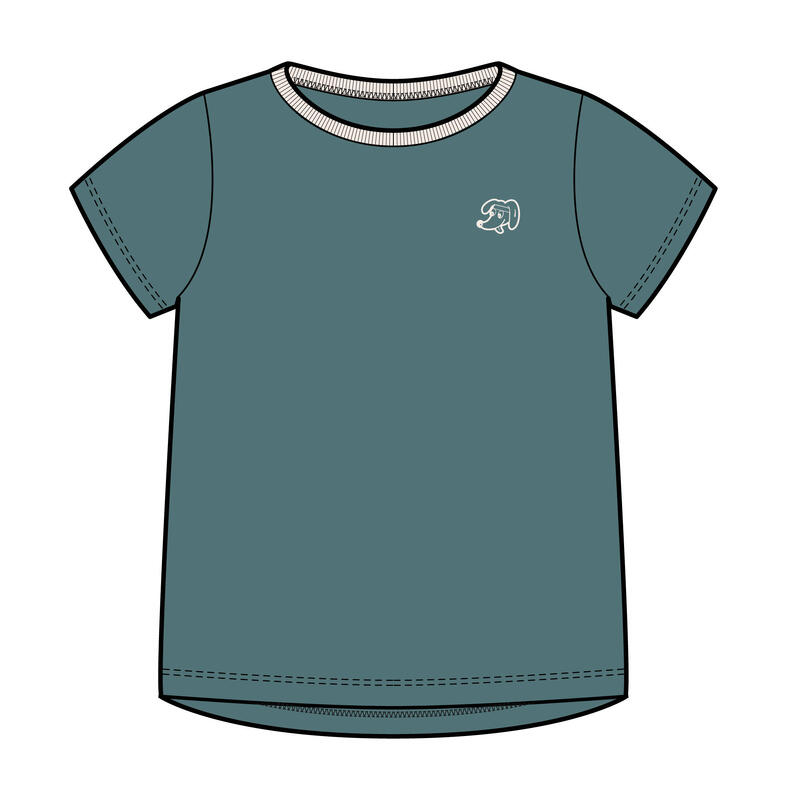 T-Shirt Básica de Ginástica de Bebé em Algodão 100 Azul