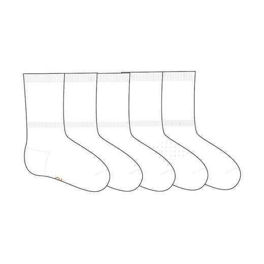 
      Turnsocken Baby/Kleinkind halbhoch 5er-Pack - mit Mustern 
  