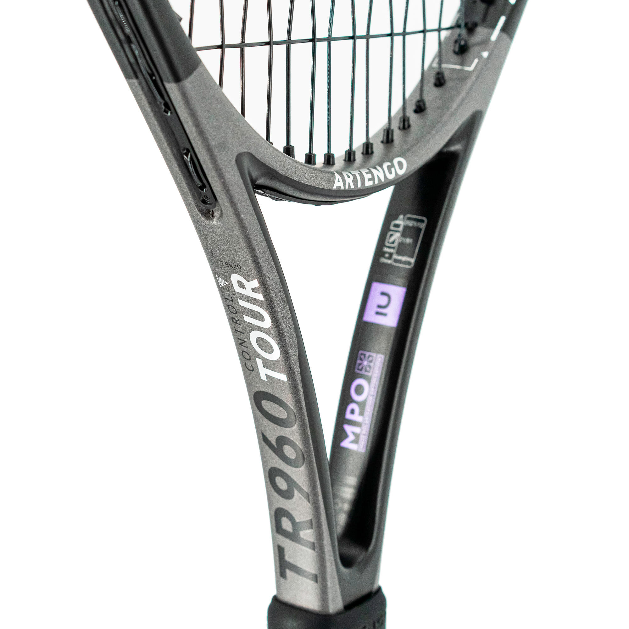 Tennis Racket 18x20 - TR 960 Black/Grey - Black, Dark grey