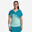 Ademend padelshirt voor dames 500 korte mouwen turquoise
