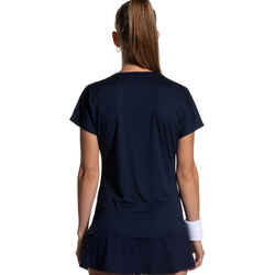 Women's Short-Sleeved Breathable Padel T-Shirt 500 - Blue/Coral