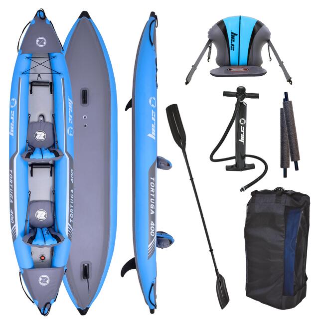 CANOE KAYAK GONFLABLE DE RANDONNEE 2 PLACES ZRAY TORTUGA 400 ZRAY