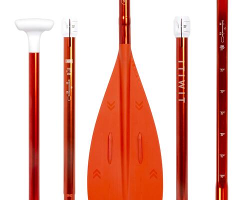 Pagaie stand up paddle ultra-compacte, 5 parties 160-220 cm.