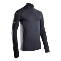 WARM LIGHT MEN'S LONG-SLEEVED WINTER RUNNING T-SHIRT DARK BLUE