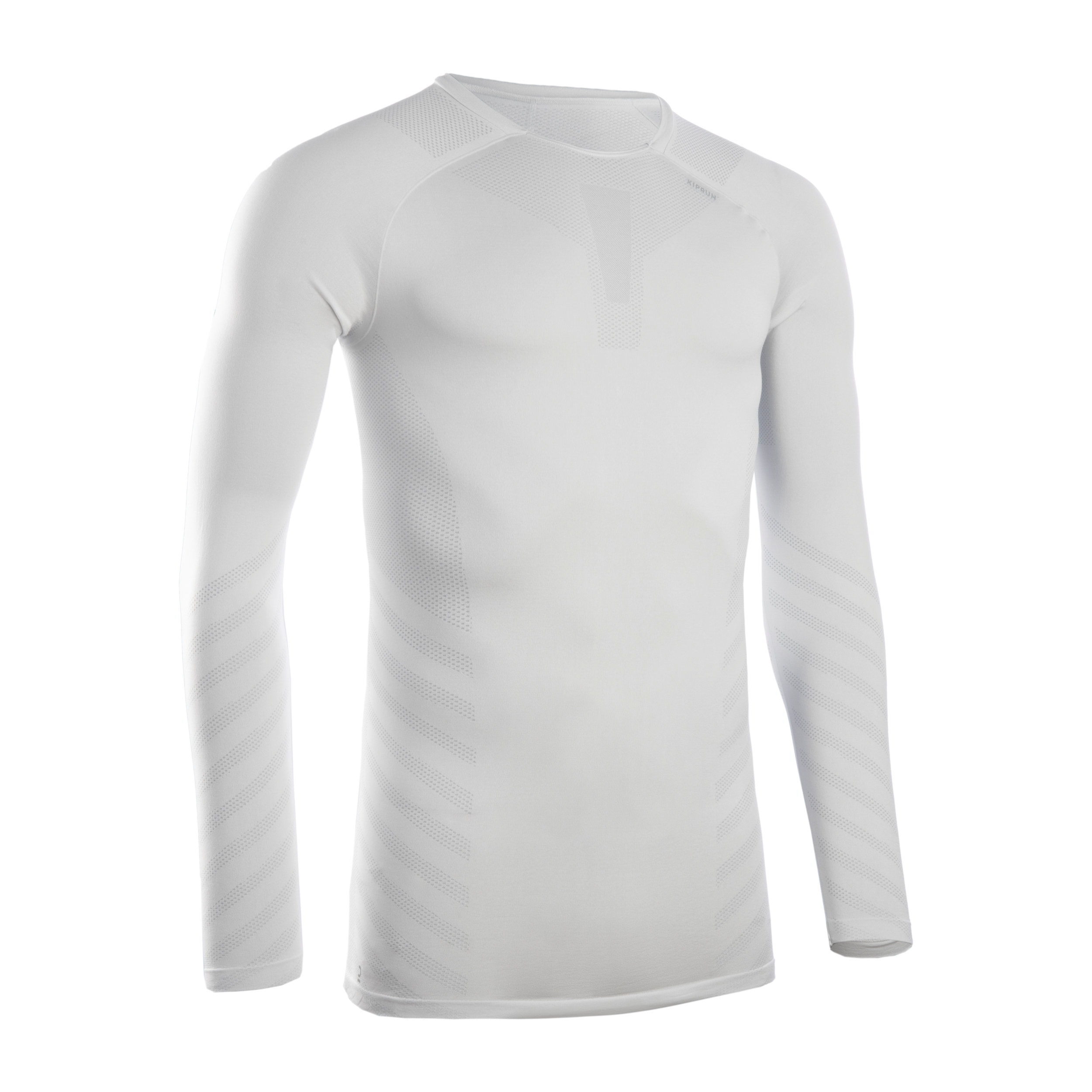 T-SHIRT RUNNING MANCHES LONGUES HIVER HOMME - KIPRUN SKINCARE BLANC