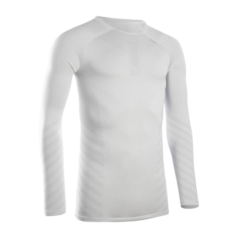 Camiseta térmica running transpirable Hombre Kiprun skincare blanco