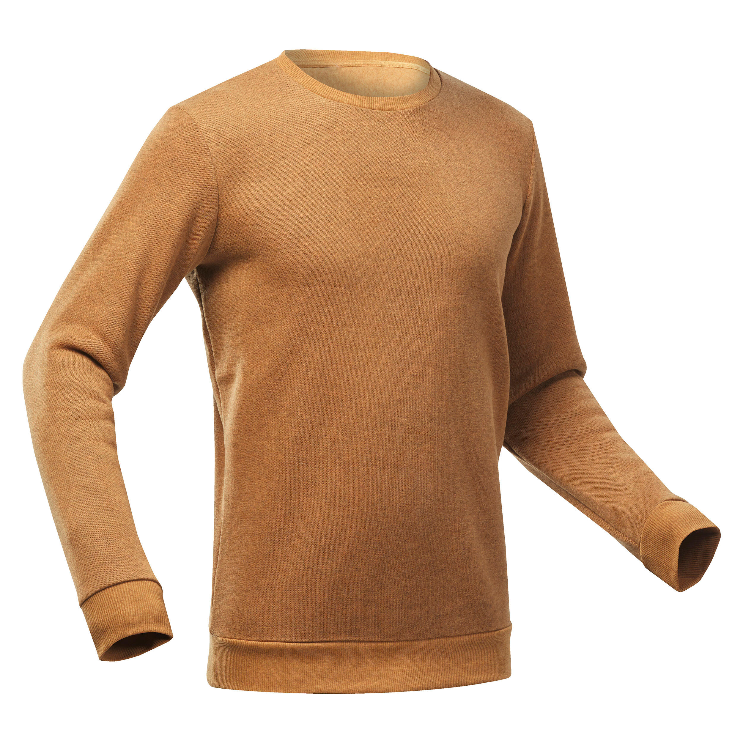 Jersey de montaña y trekking con cuello redondo Hombre Quechua NH150 marrón 4/4