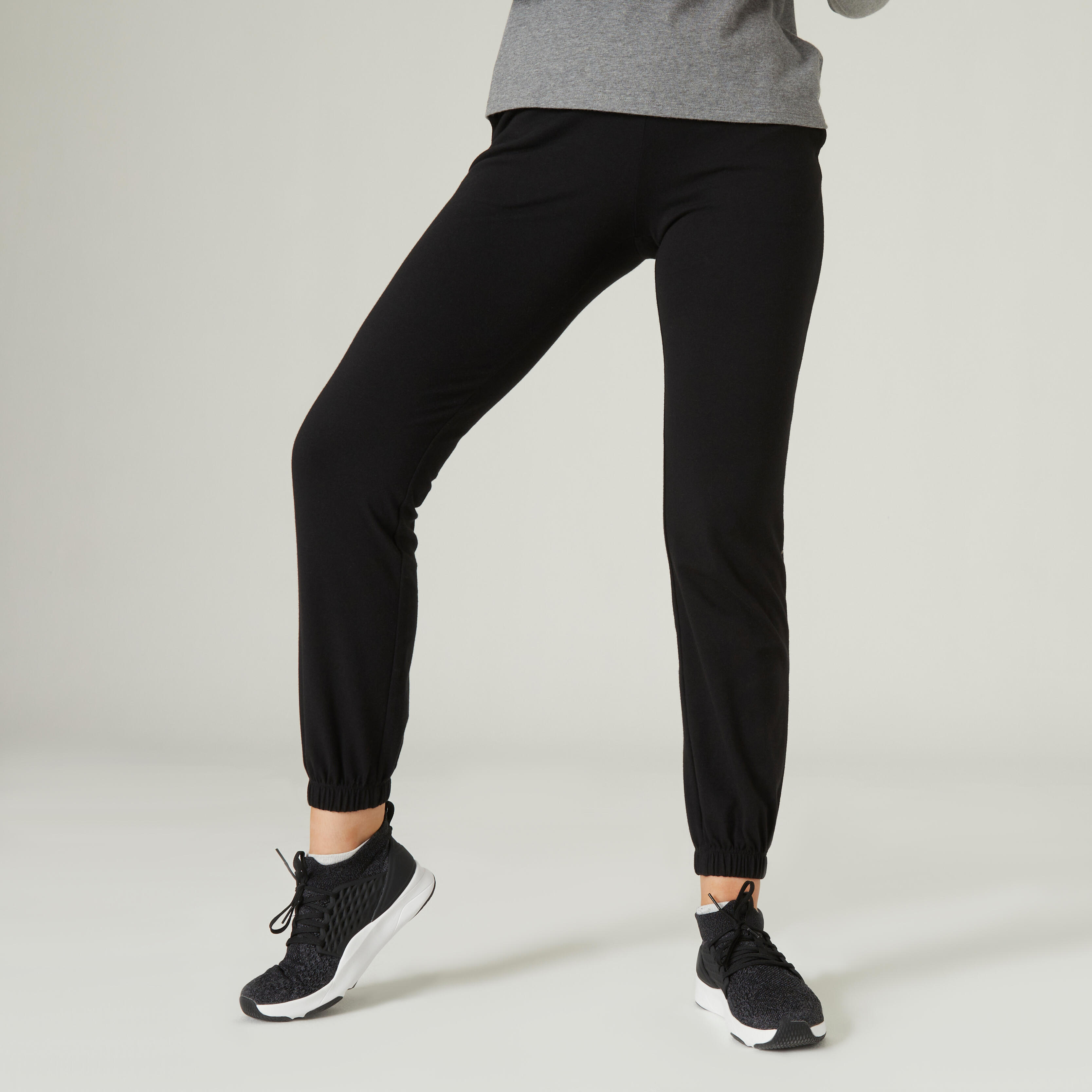 Women’s Fitness Pants 100 Black Black‎ Domyos Decathlon