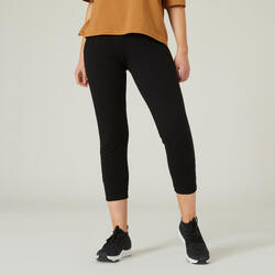 DOMYOS Fitnessbroek dames katoen wortelmodel 120 zwart | Decathlon