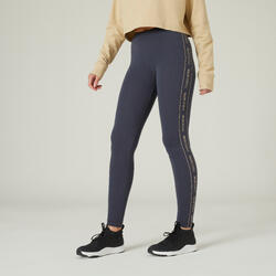 Fitnesslegging voor dames Fit+ 500 slim fit grijs