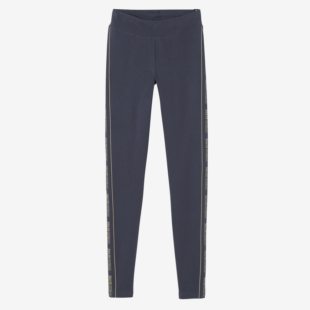 Legging de fitness en coton femme, gris ardoise