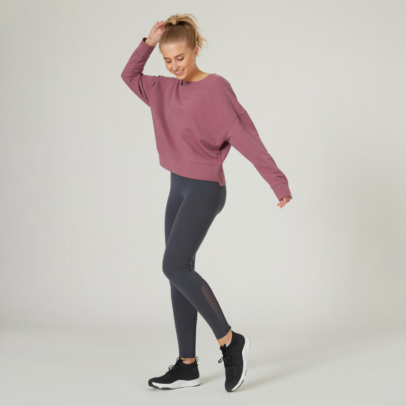 Sweat Loose Fitness Femme - 120 raisin