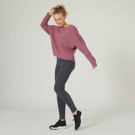 Women's Loose-Fit Fitness Sweatshirt 120 - Grape