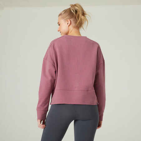 Women's Loose-Fit Fitness Sweatshirt 120 - Grape
