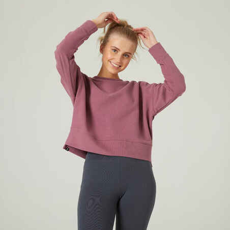 Women's Loose-Fit Fitness Sweatshirt 120 - Grape