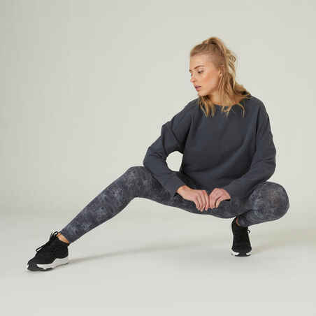 Women's Loose-Fit Fitness Sweatshirt 120 - Grey