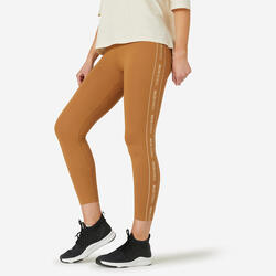 Mallas Leggings fitness 7/8 Mujer Domyos Fit+ marron