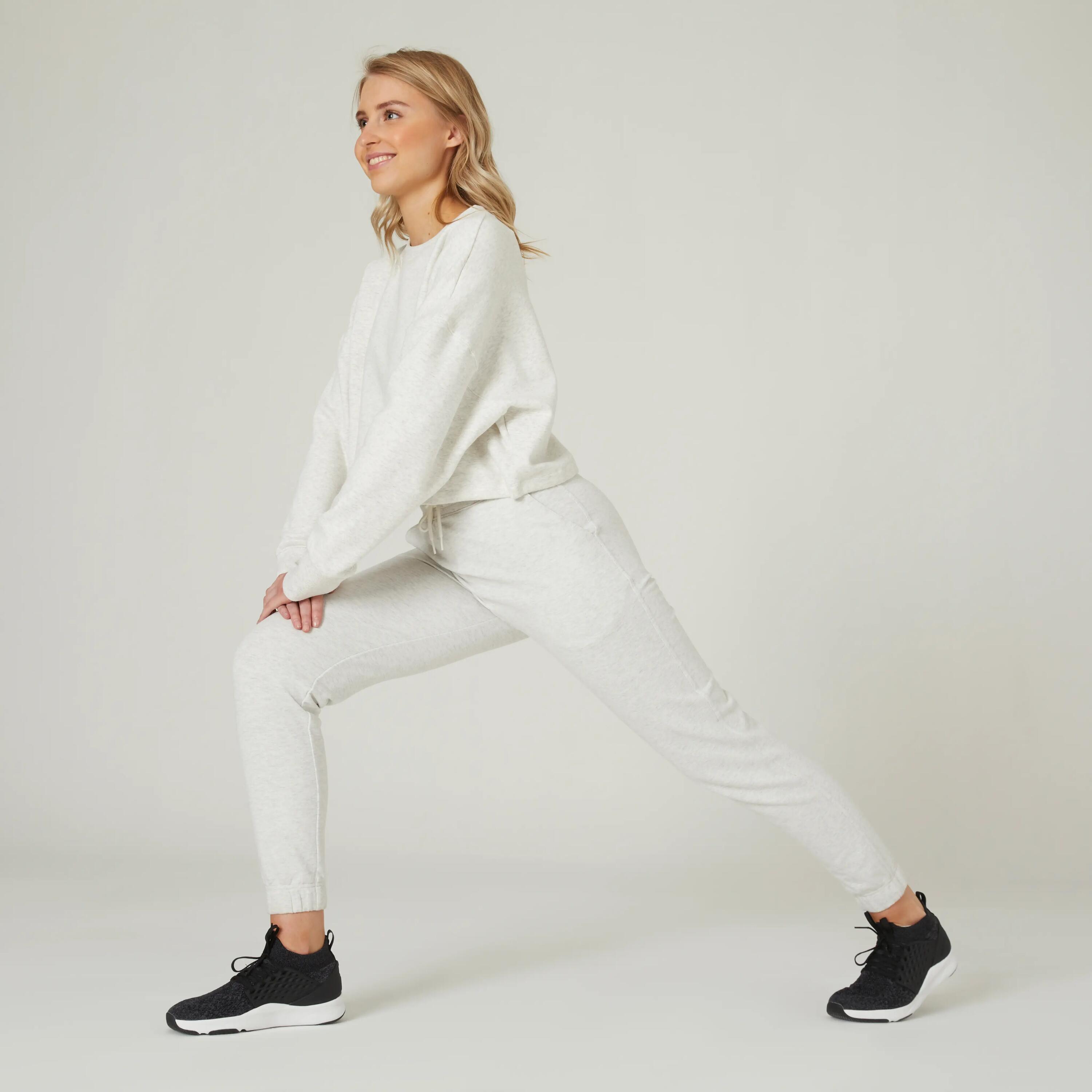 Women's Fitness Cropped Sweatshirt - White 8/9