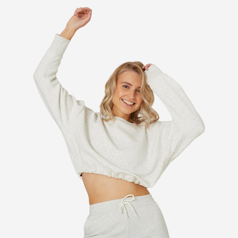 Bluză crop fitness Negru Damă
