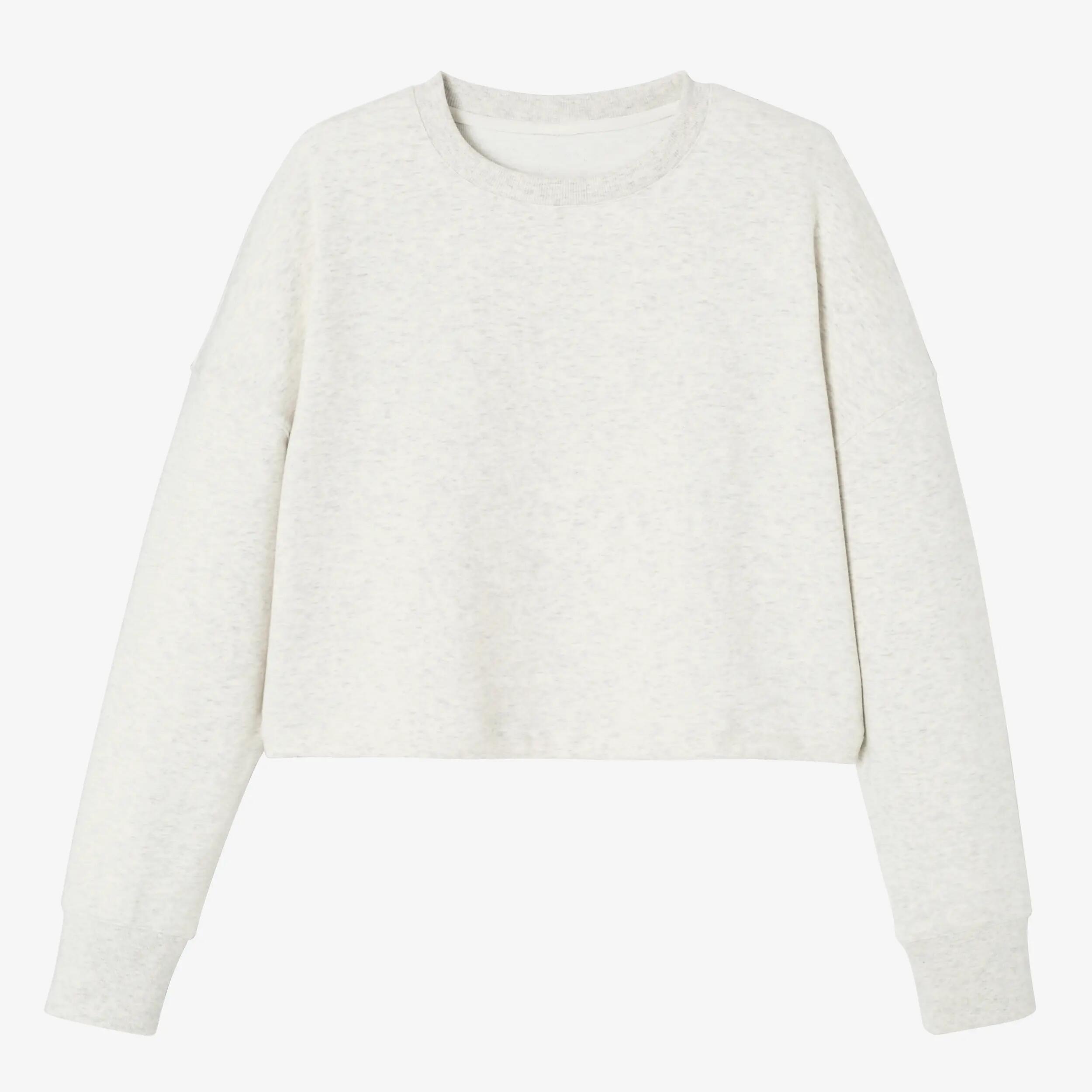 Women's Fitness Cropped Sweatshirt - White 2/9