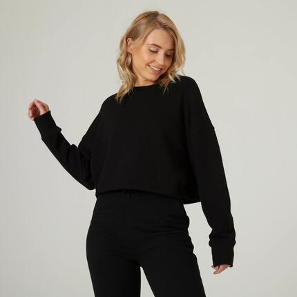 Sweat crop fitness confortable et extensible femme, rose