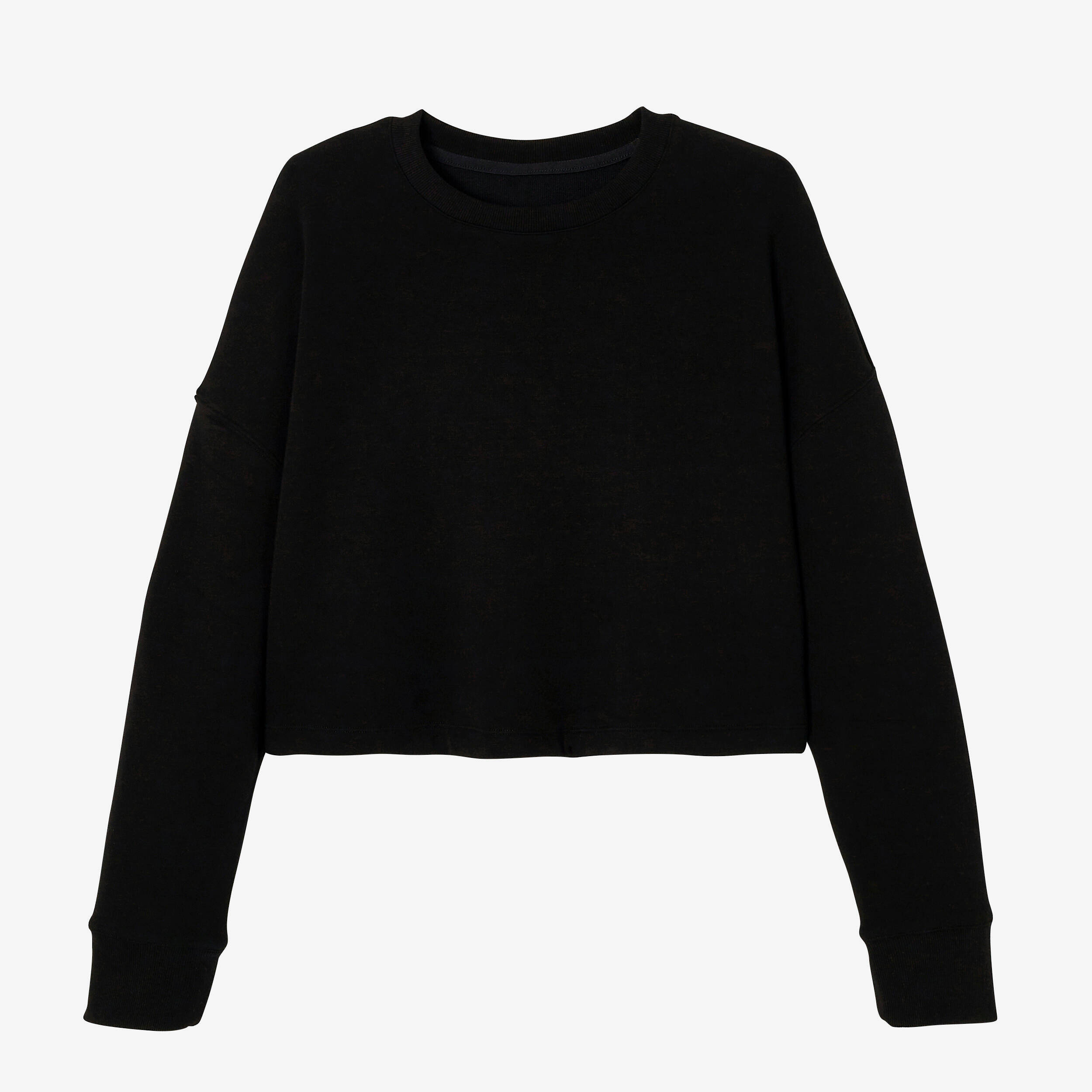 Women's Sweater Cropped Drawstring 520 For Gym-Black -  5