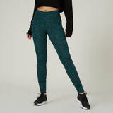 Women Gym Cotton Legging 500- Green