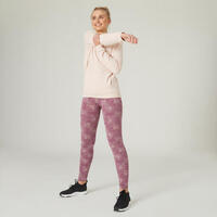 Legging slim Fitness femme Fit+ - 500 Imprimé violet