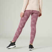 Women's Slim-Fit Fitness Leggings Fit+ 500 - Purple Print