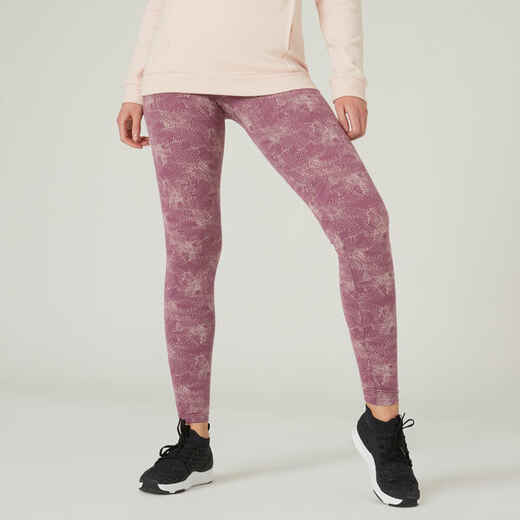 
      Legging de fitness en coton femme, violet iris
  