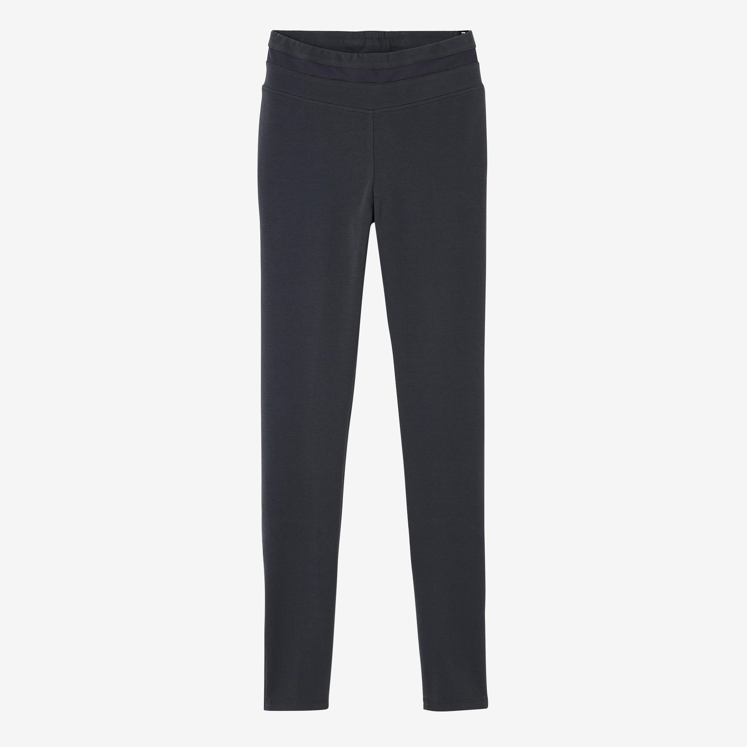 Stretchy High-Waisted Cotton Fitness Leggings with Mesh - Grey 7/10