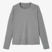 Women's Long-Sleeved Fitness T-Shirt 500 - Grey